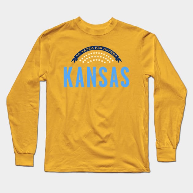 Kansas: Ad Astra Per Aspera 2nd Edition Long Sleeve T-Shirt by Draft Horse Studio